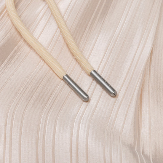 Loose Satin Stripe Wide Leg - Cream