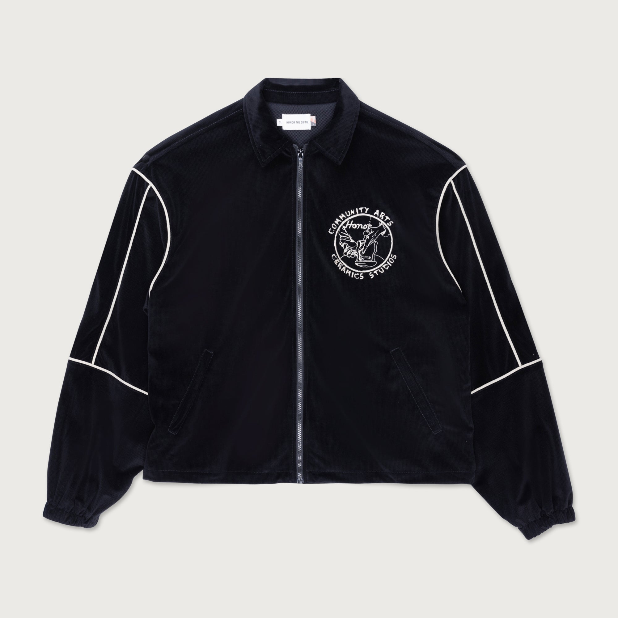 Piping Track Jacket - Black – Honor The Gift