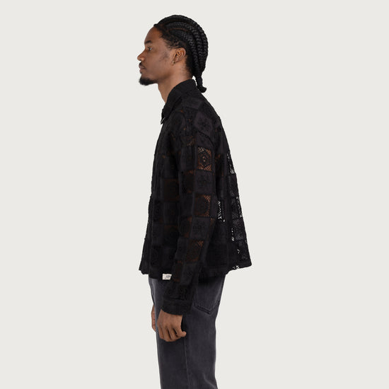 Crochet Full Zip - Black