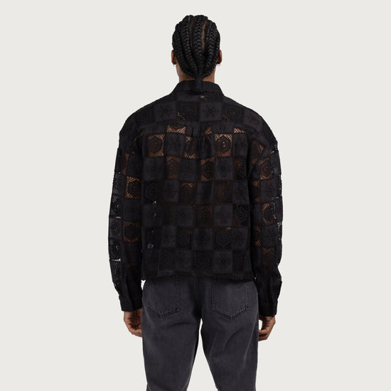 Crochet Full Zip - Black
