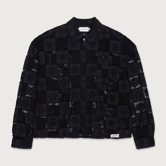 Crochet Full Zip - Black