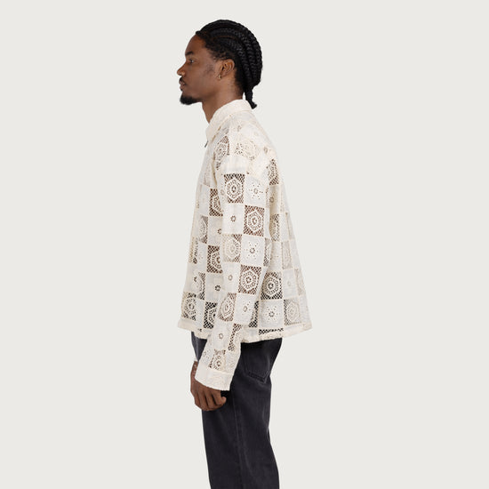 Crochet Full Zip - Bone