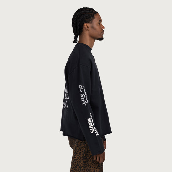 Mixed Logo Crewneck - Black