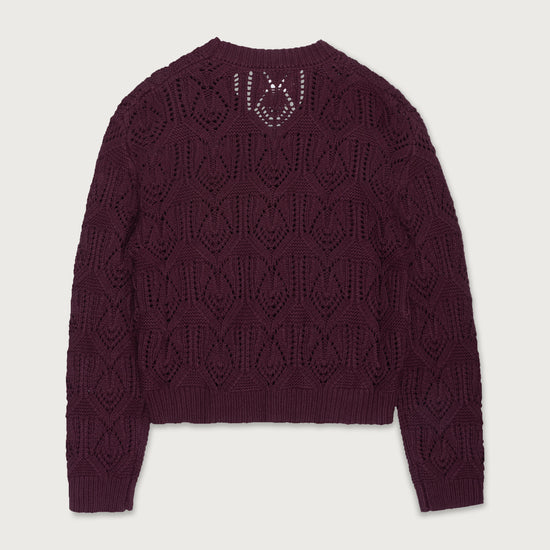 Cable Cardigan - Berry