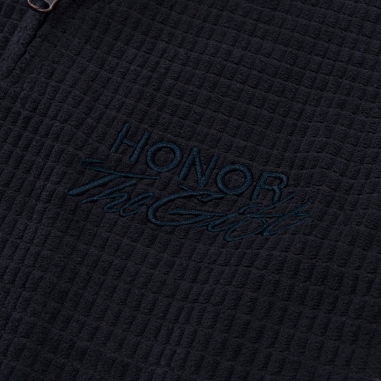 Textured Knit Anorak - Black