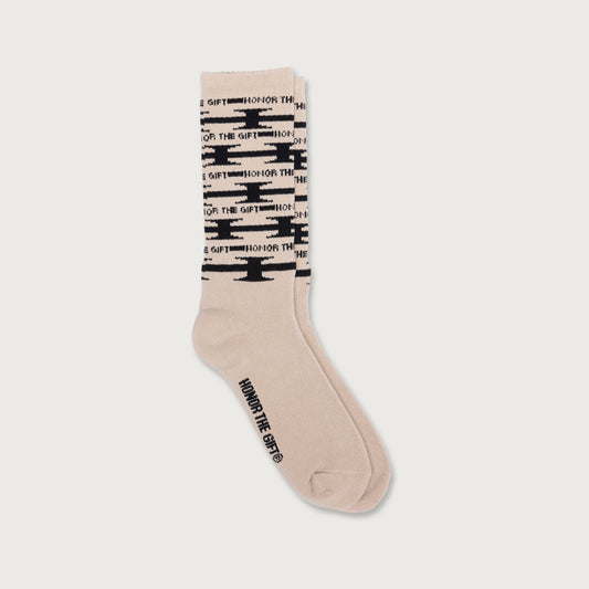H Wire Ribbed Sock - Cream