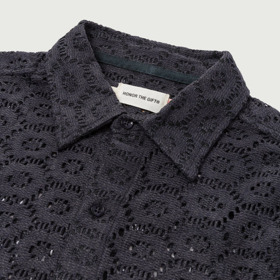 Crochet Button Up - Black