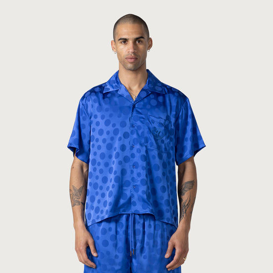 Polka Dot Camp Shirt - Blue