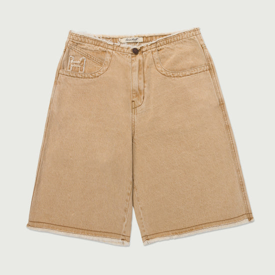 Raw Edge Baggy Short - Tan