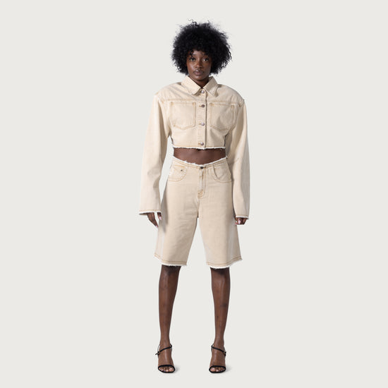 Raw Edge Baggy Short - Tan