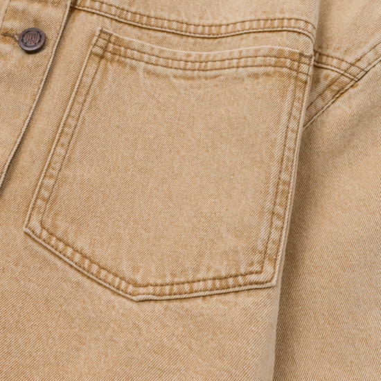 Raw Edge Cropped Jacket - Tan