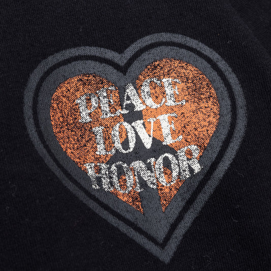 Womens Honor Peace Love T-Shirt - Black