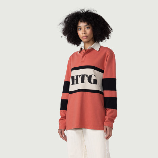 Womens Oversized Rugby Top - Brick