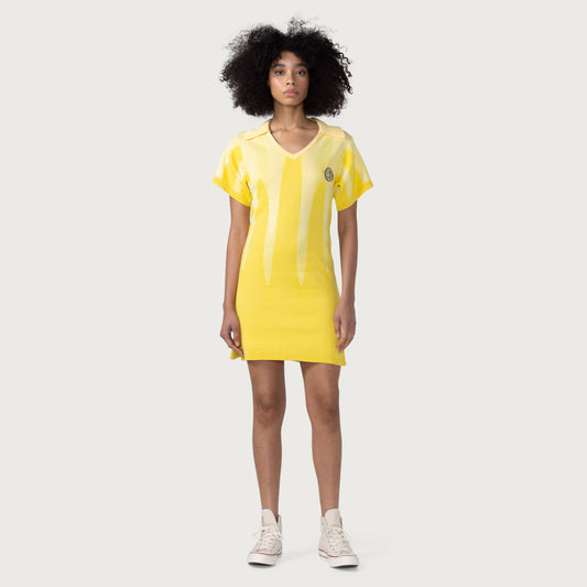 Womens Polo Knit Dress - Yellow