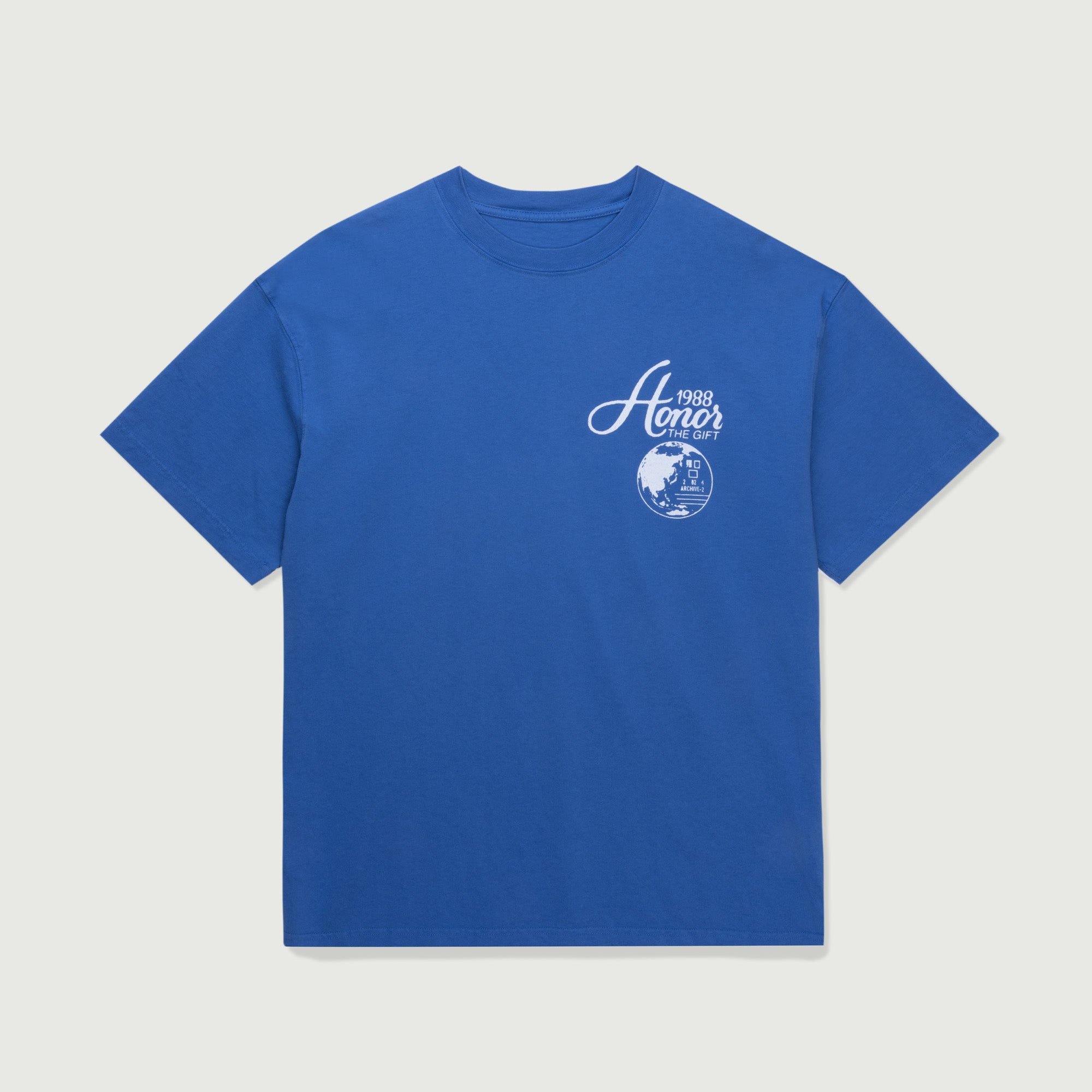 Travel t shirt blue honor the gift