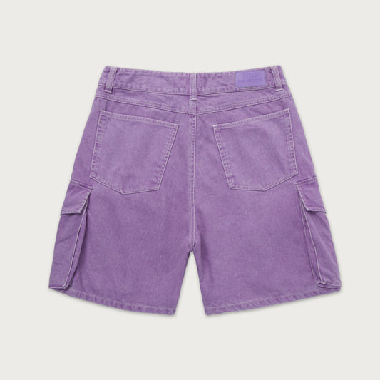 Womens Baggy Cargo Short - Purple