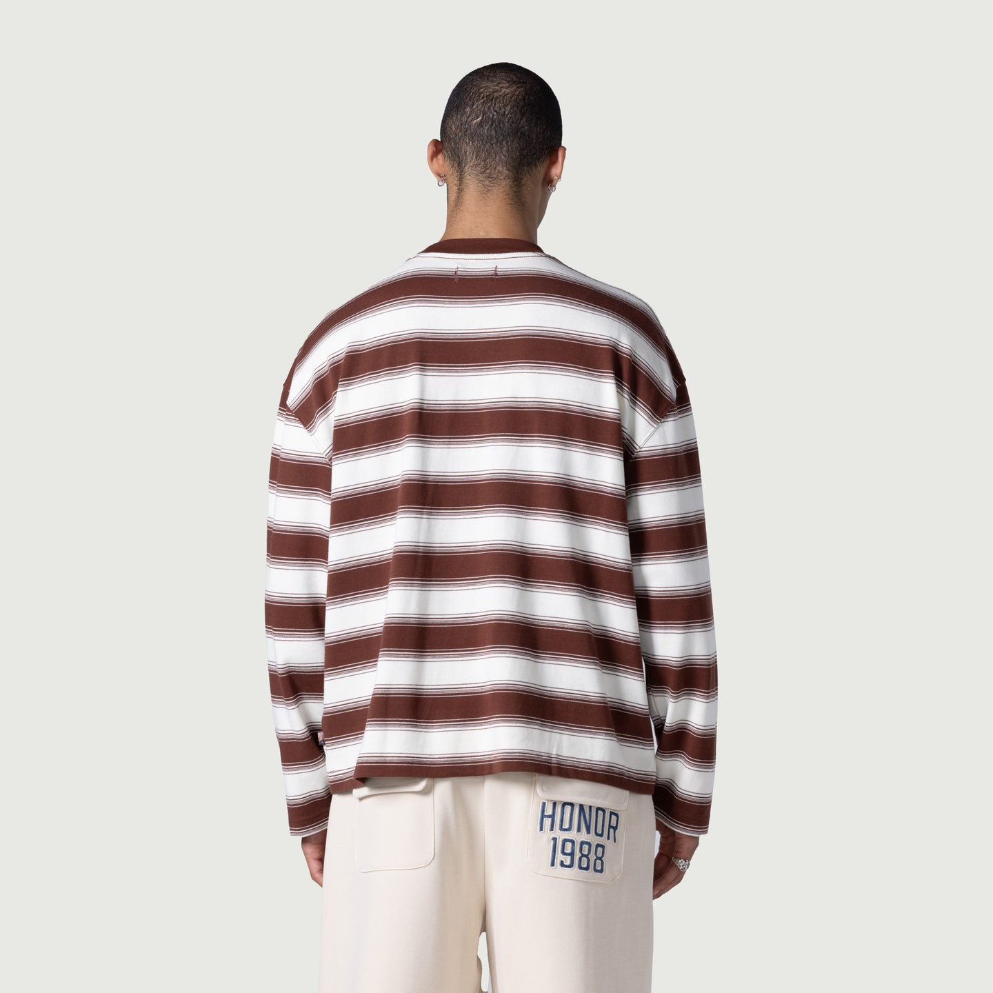 1988 Stripe Ls Tee - Brown