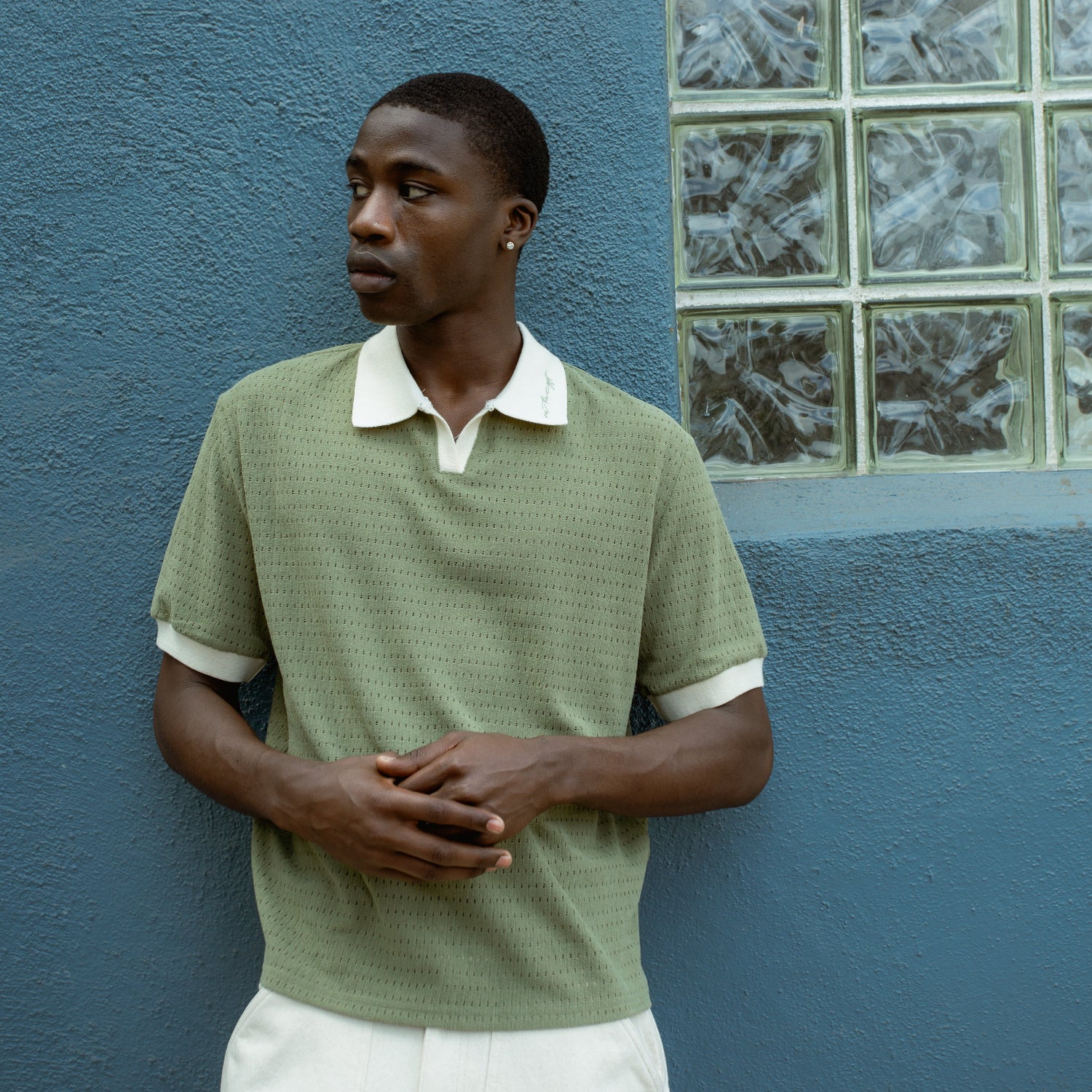 Pique Colorblock Polo - Sage