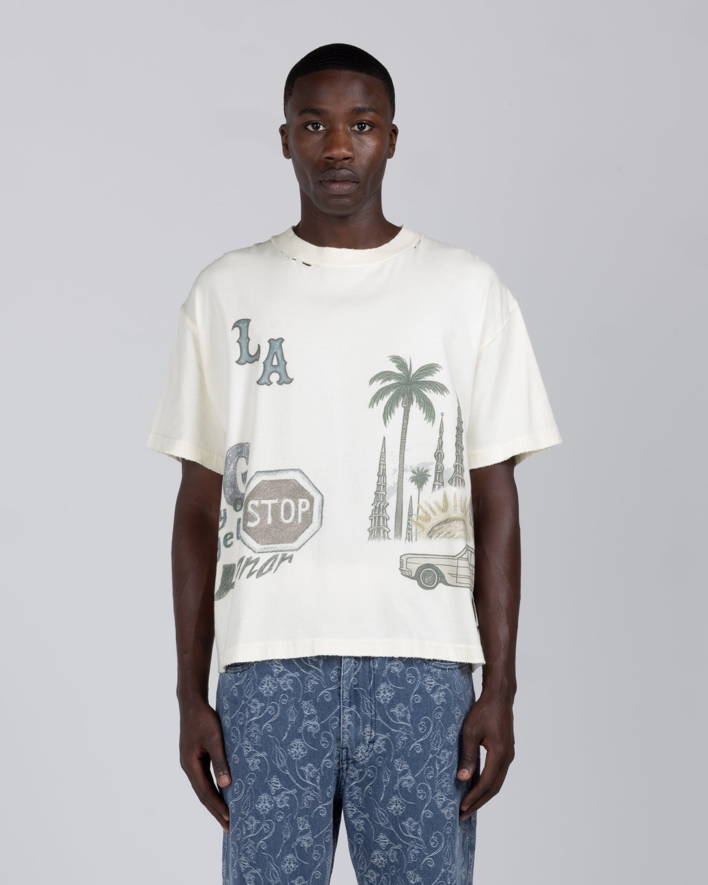 All Over Los Angeles Tee - Bone