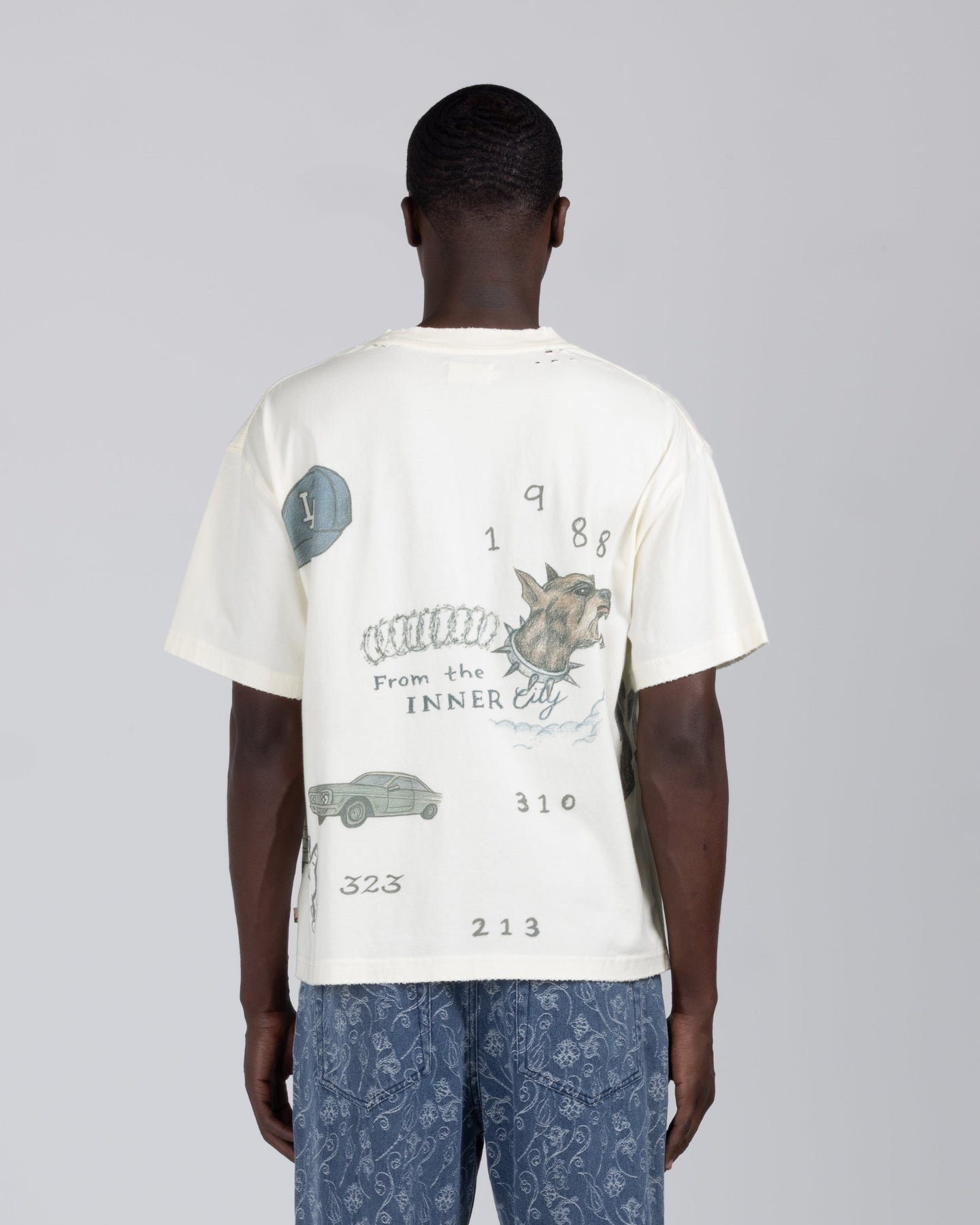 All Over Los Angeles Tee - Bone