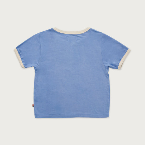 Womens Baby Ringer - Sky Blue