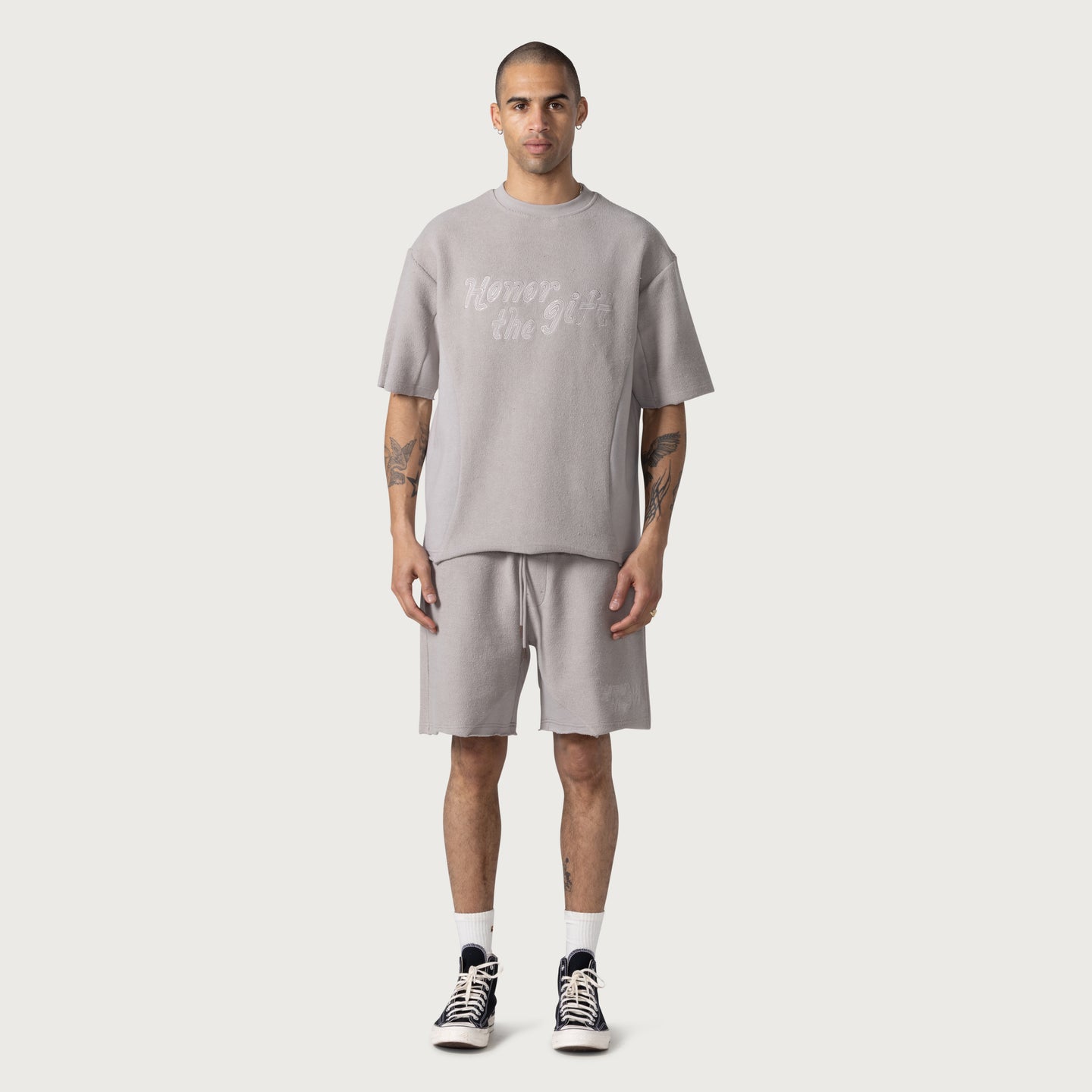 Block Party Reverse Terry Short - Stone