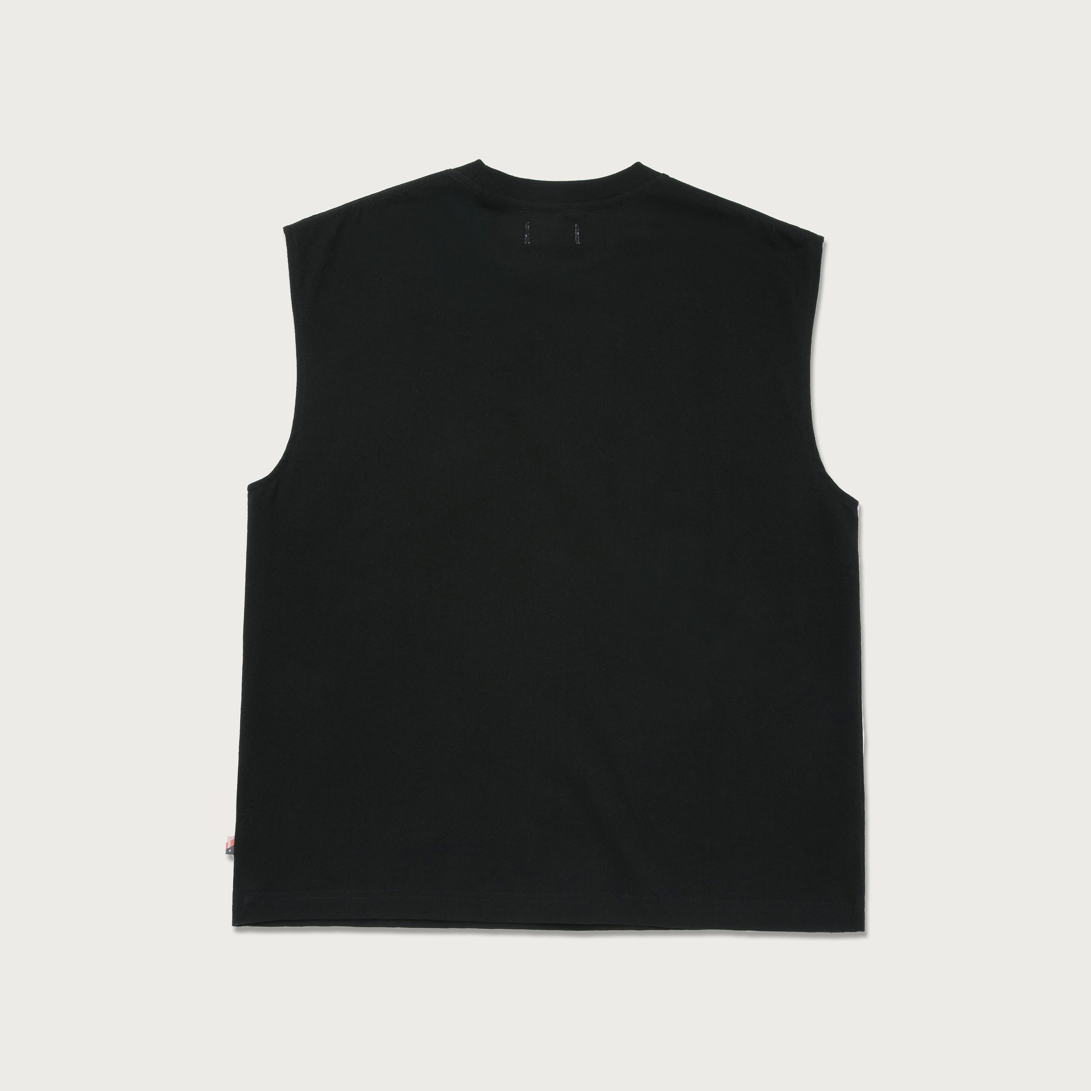 Plain black 2025 muscle tee