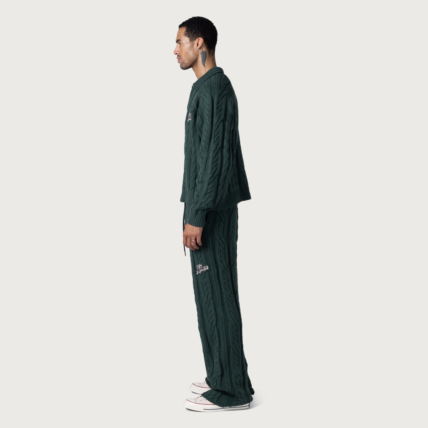 Cable Knit Leisure Pant - Green