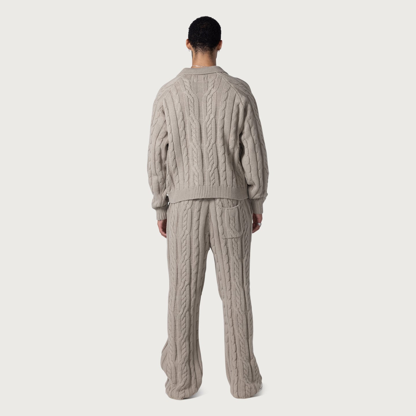 Cable Knit Leisure Pant - Stone