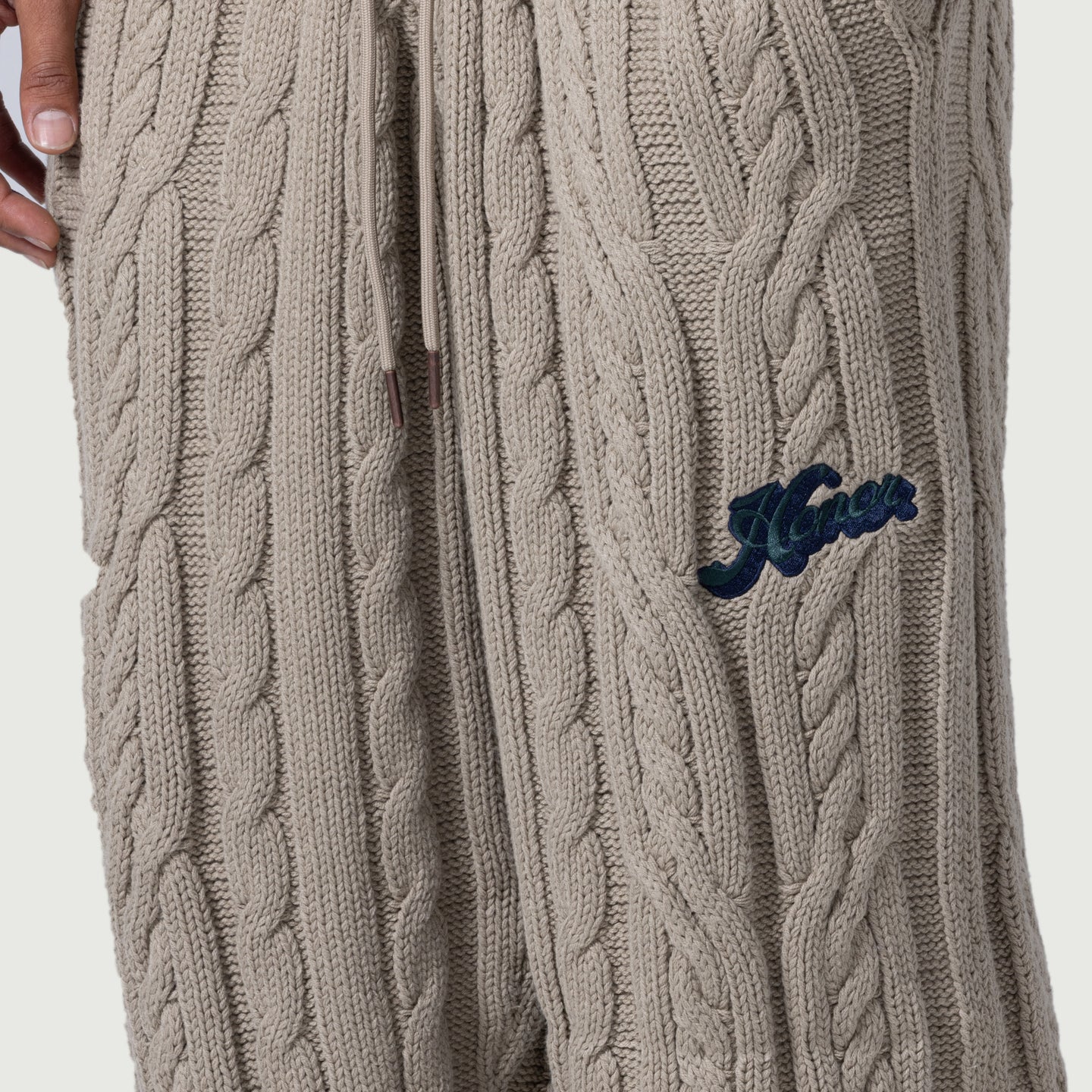 Cable Knit Leisure Pant - Stone