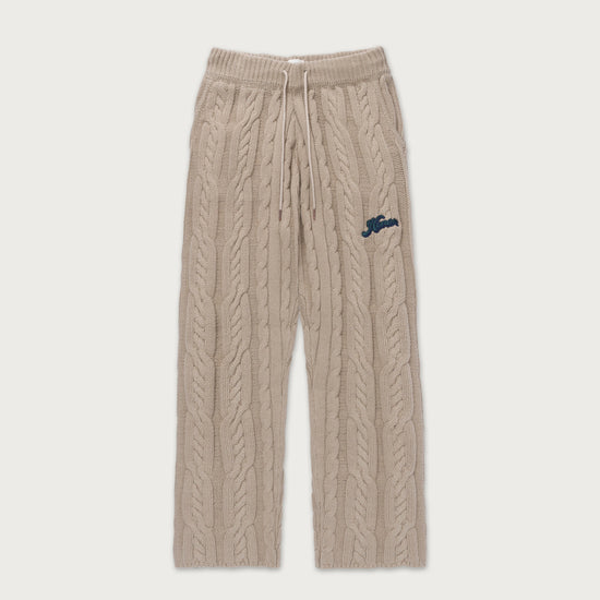 Cable Knit Leisure Pant - Stone