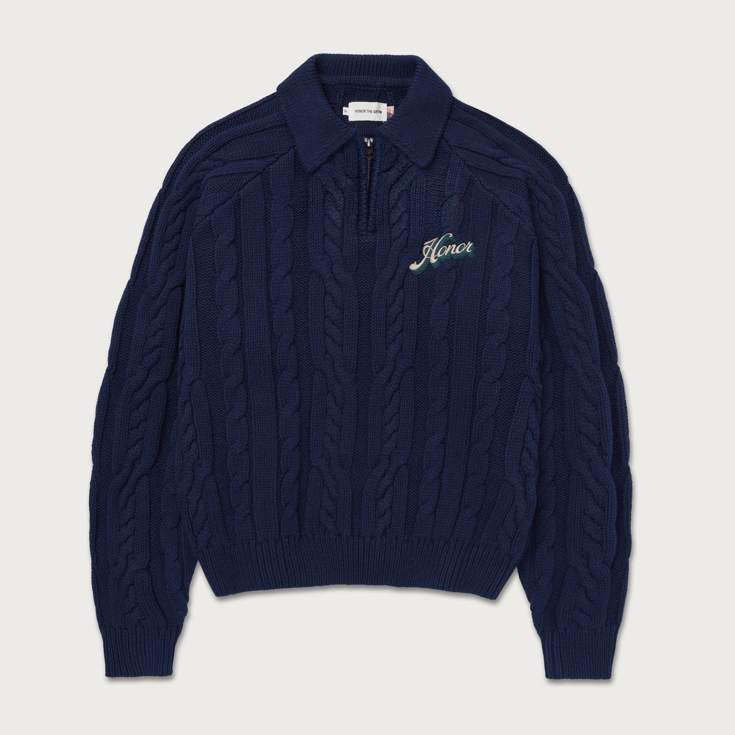 Cable Zip Leisure Henley - Navy