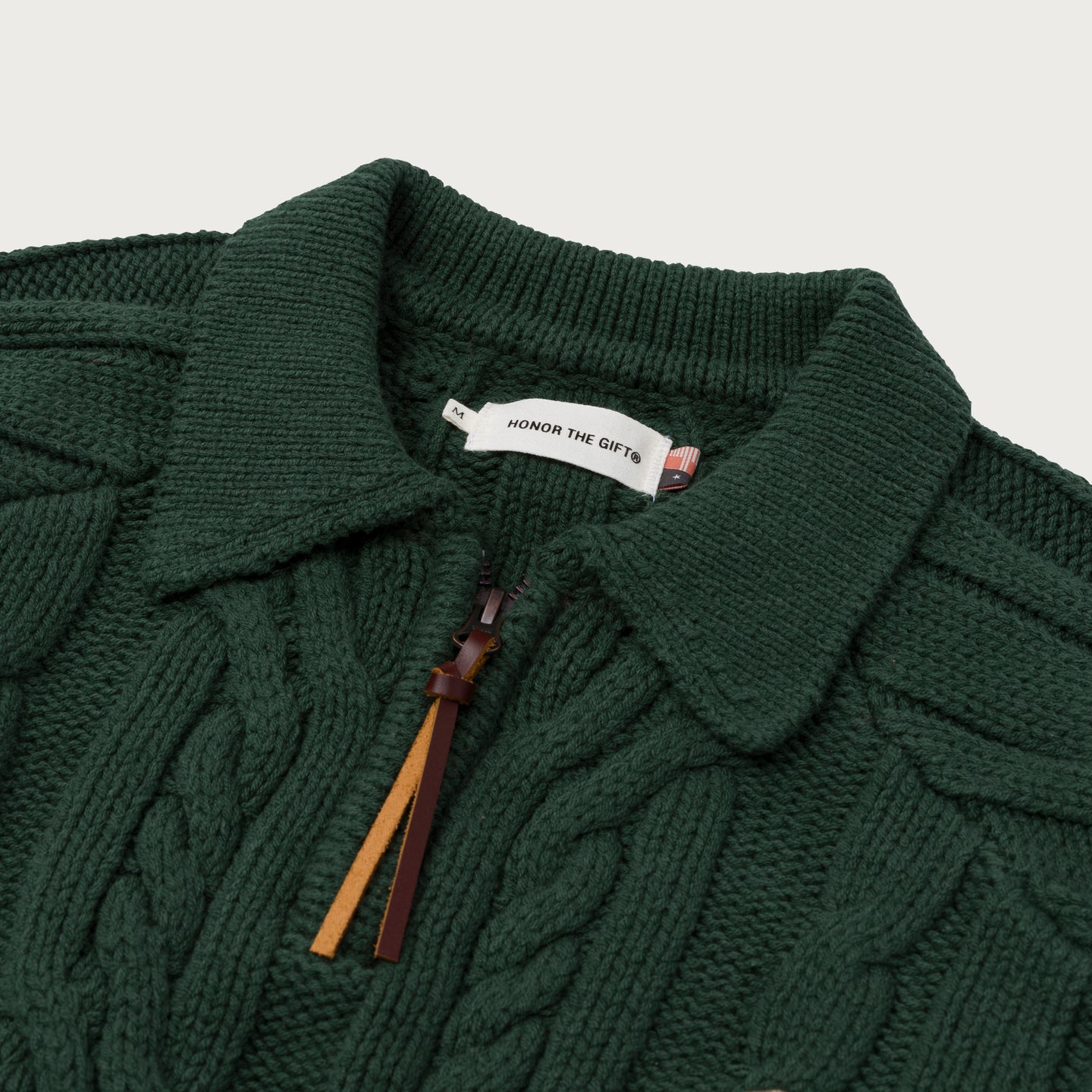 Cable Zip Leisure Henley - Green