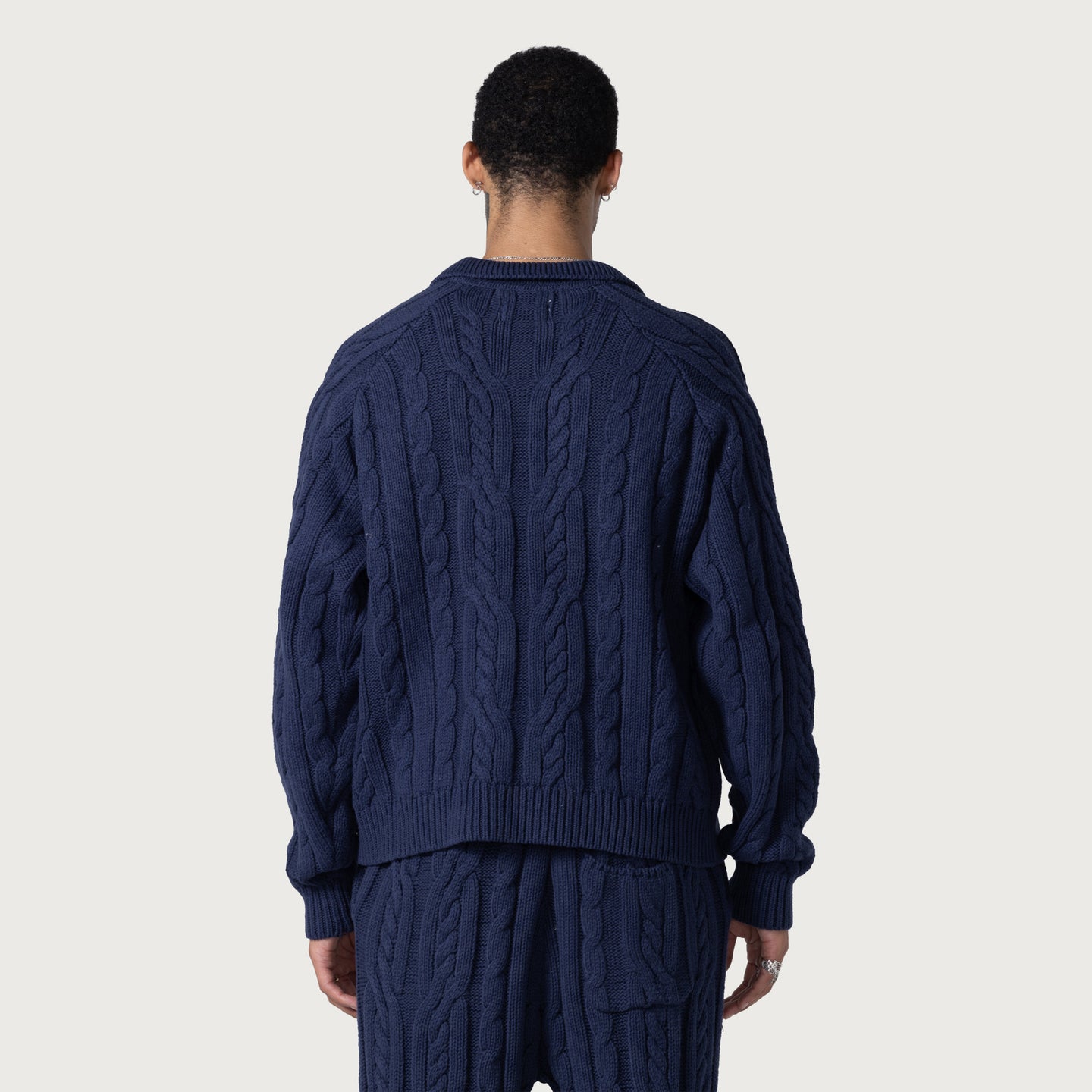 Cable Zip Leisure Henley - Navy