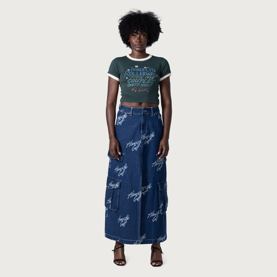 Womens Cargo Htg Skirt - Blue