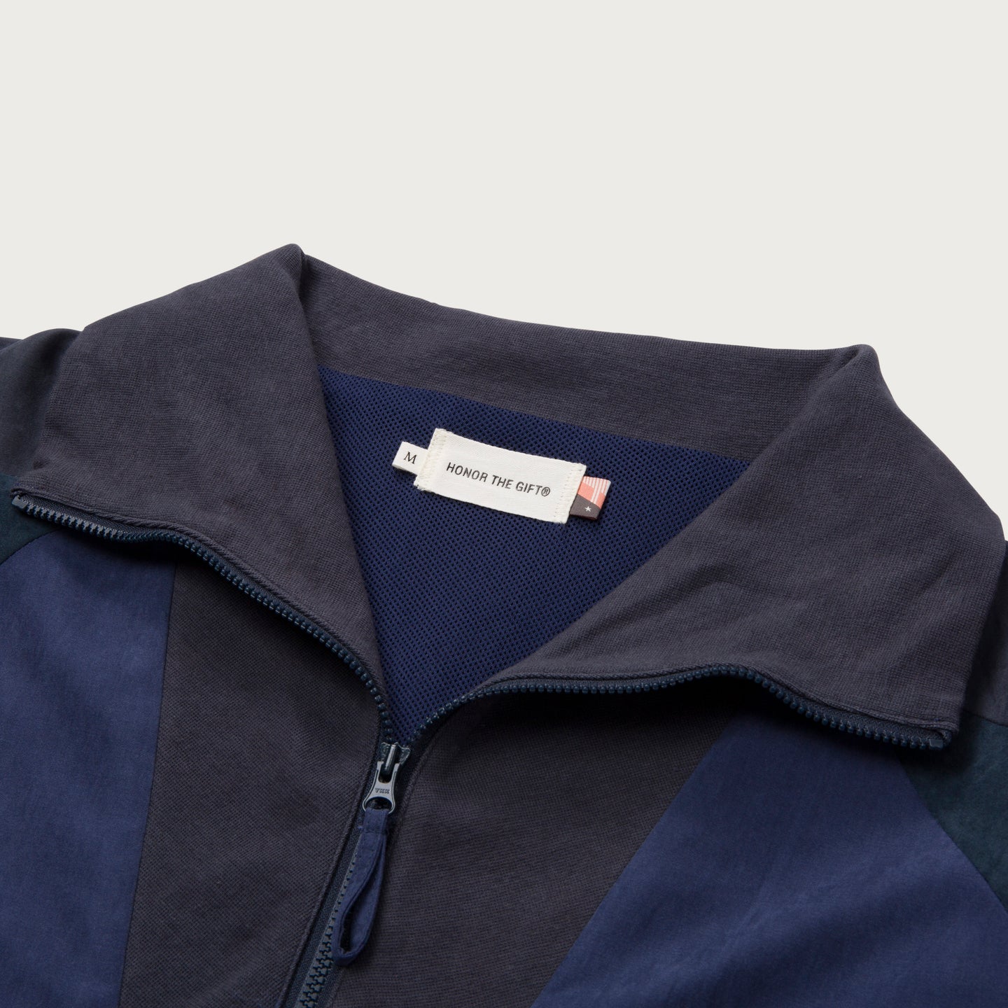 Color Block Full Zip - Navy