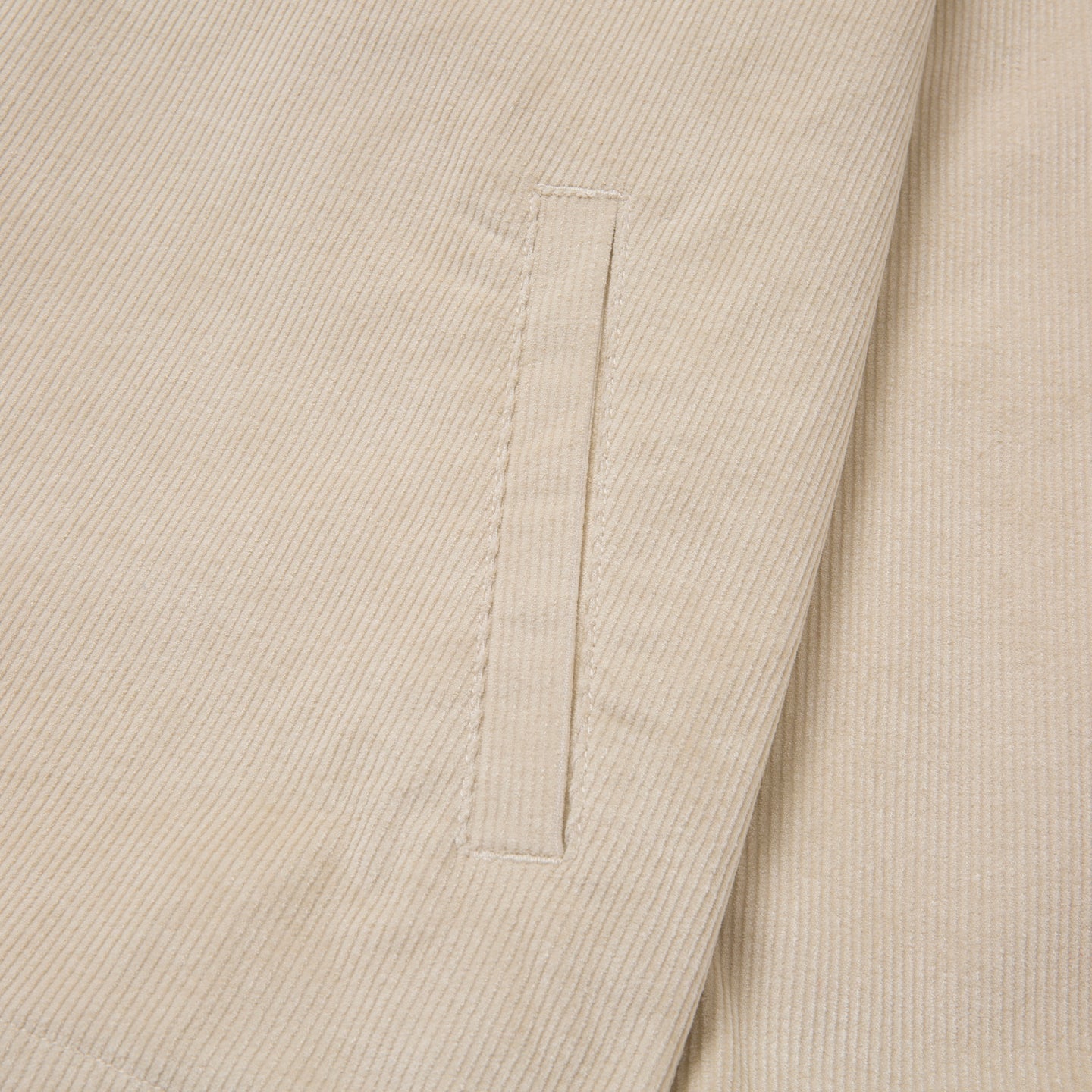 Corduroy Qtr Zip Anorak - Cream