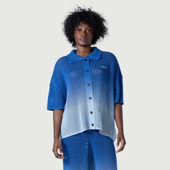 Crochet Ombre Shirt - Blue