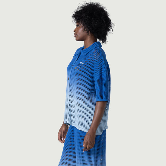 Crochet Ombre Shirt - Blue