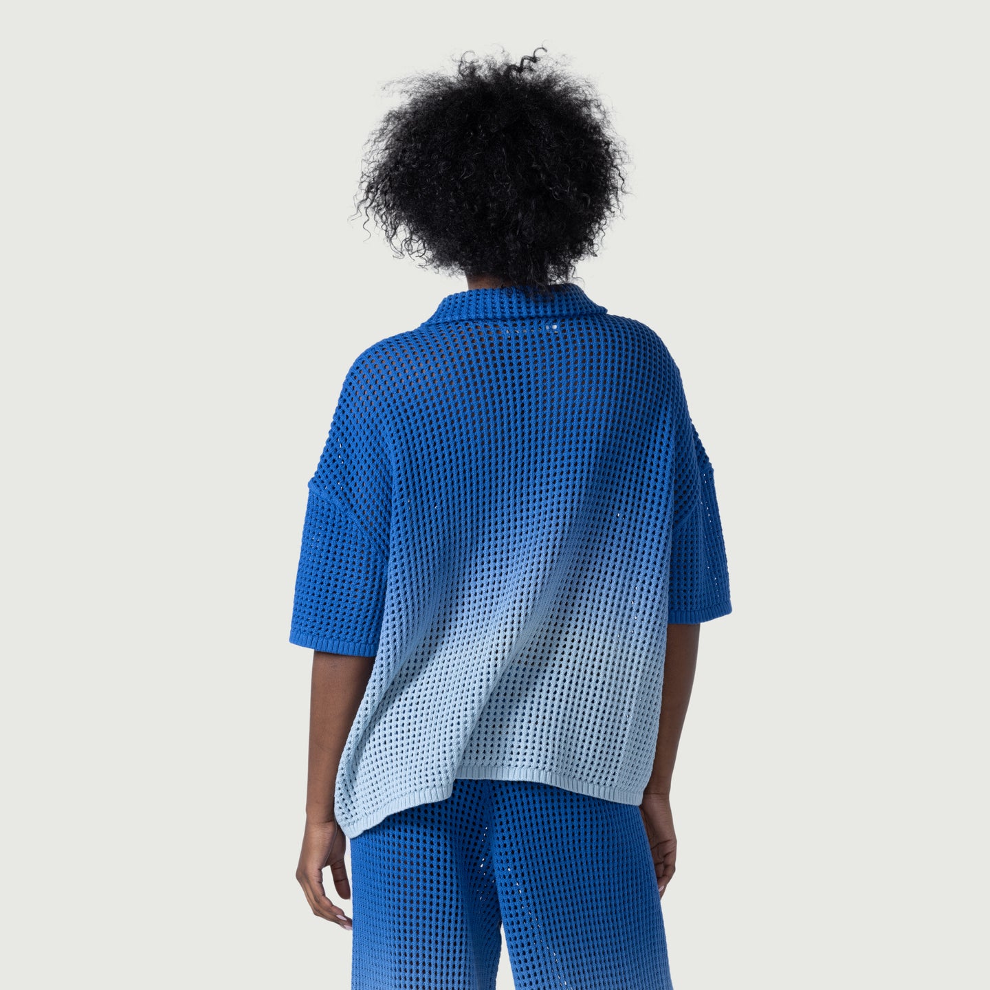 Crochet Ombre Shirt - Blue