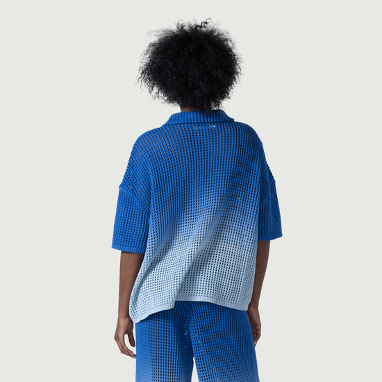 Crochet Ombre Shirt - Blue