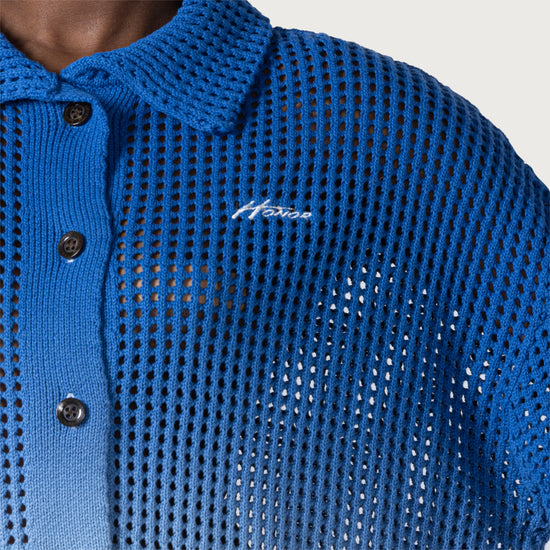 Crochet Ombre Shirt - Blue