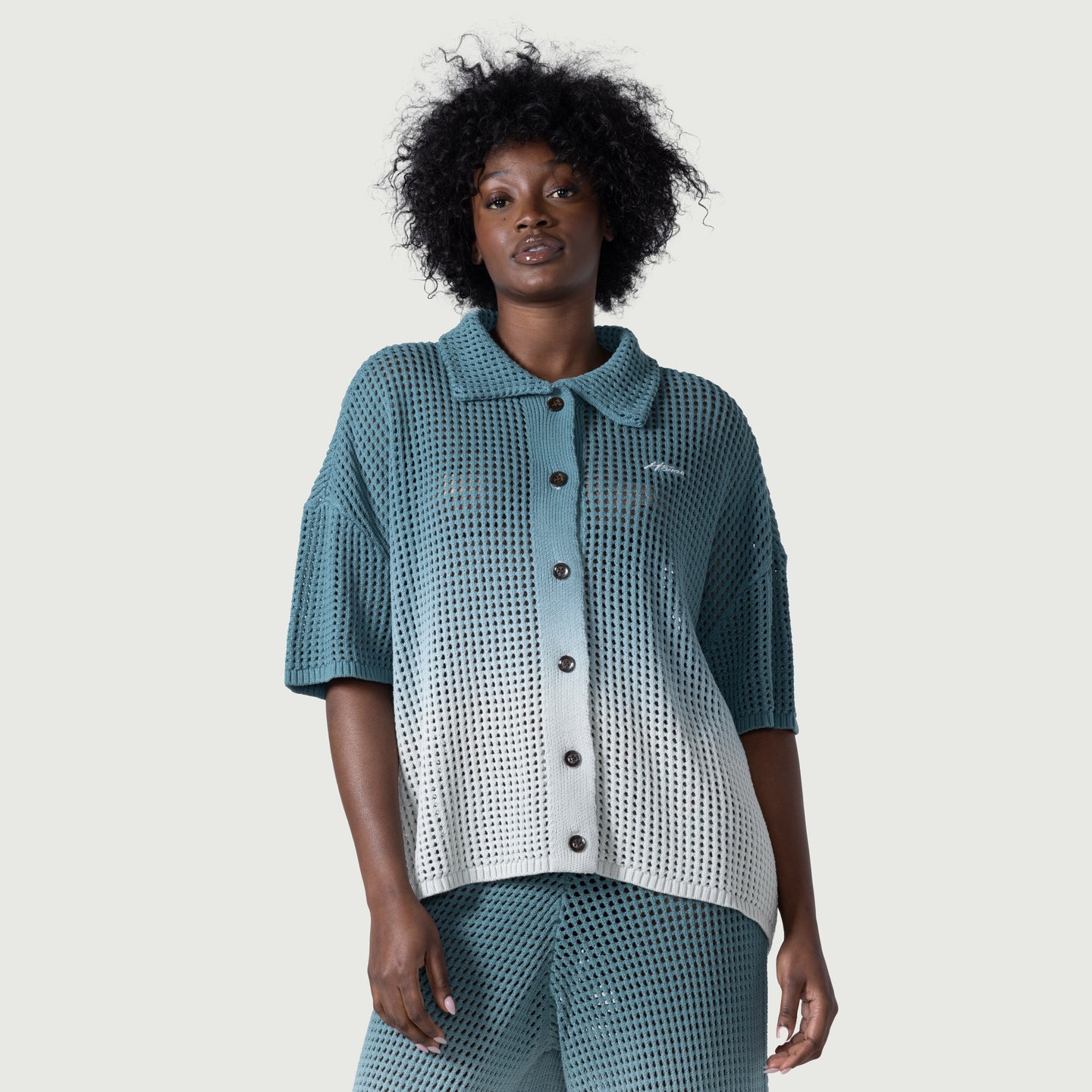 Crochet Ombre Shirt - Green