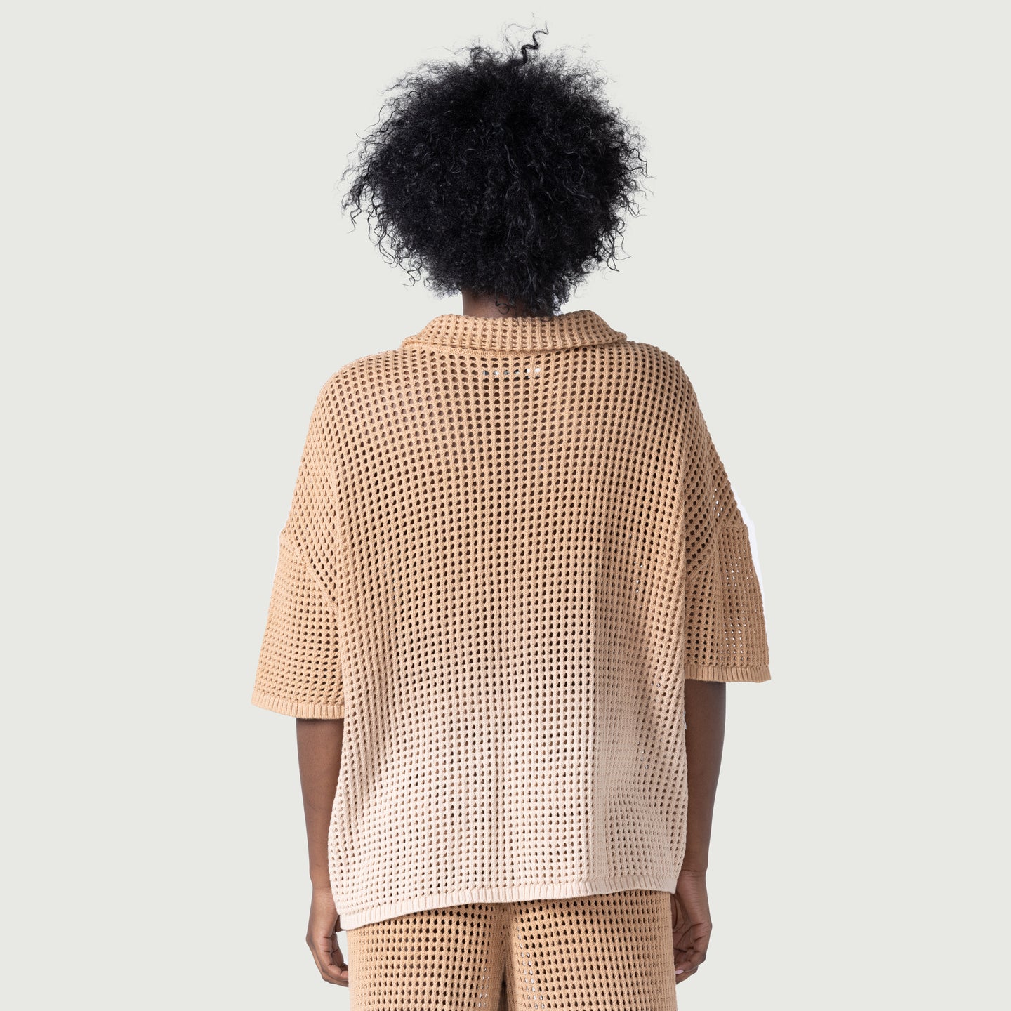 Crochet Ombre Shirt - Tan