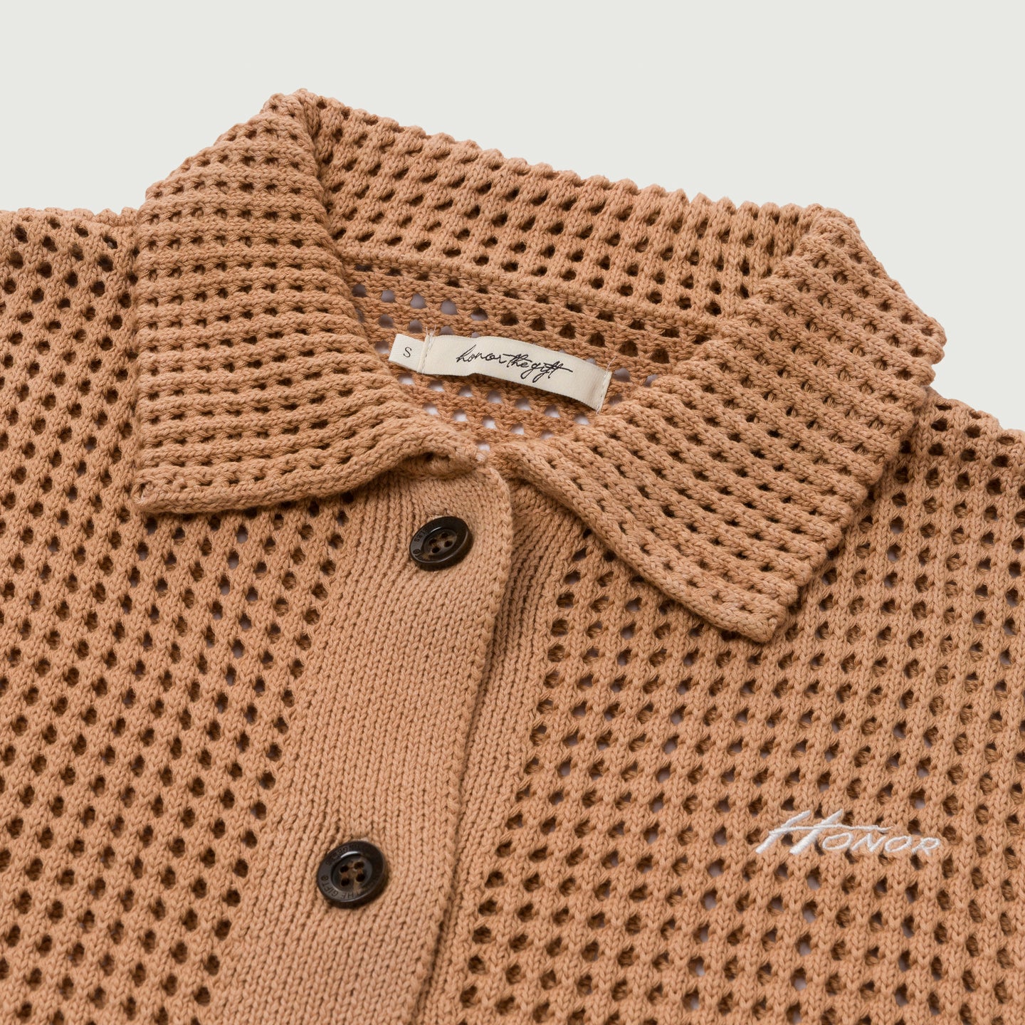 Crochet Ombre Shirt - Tan