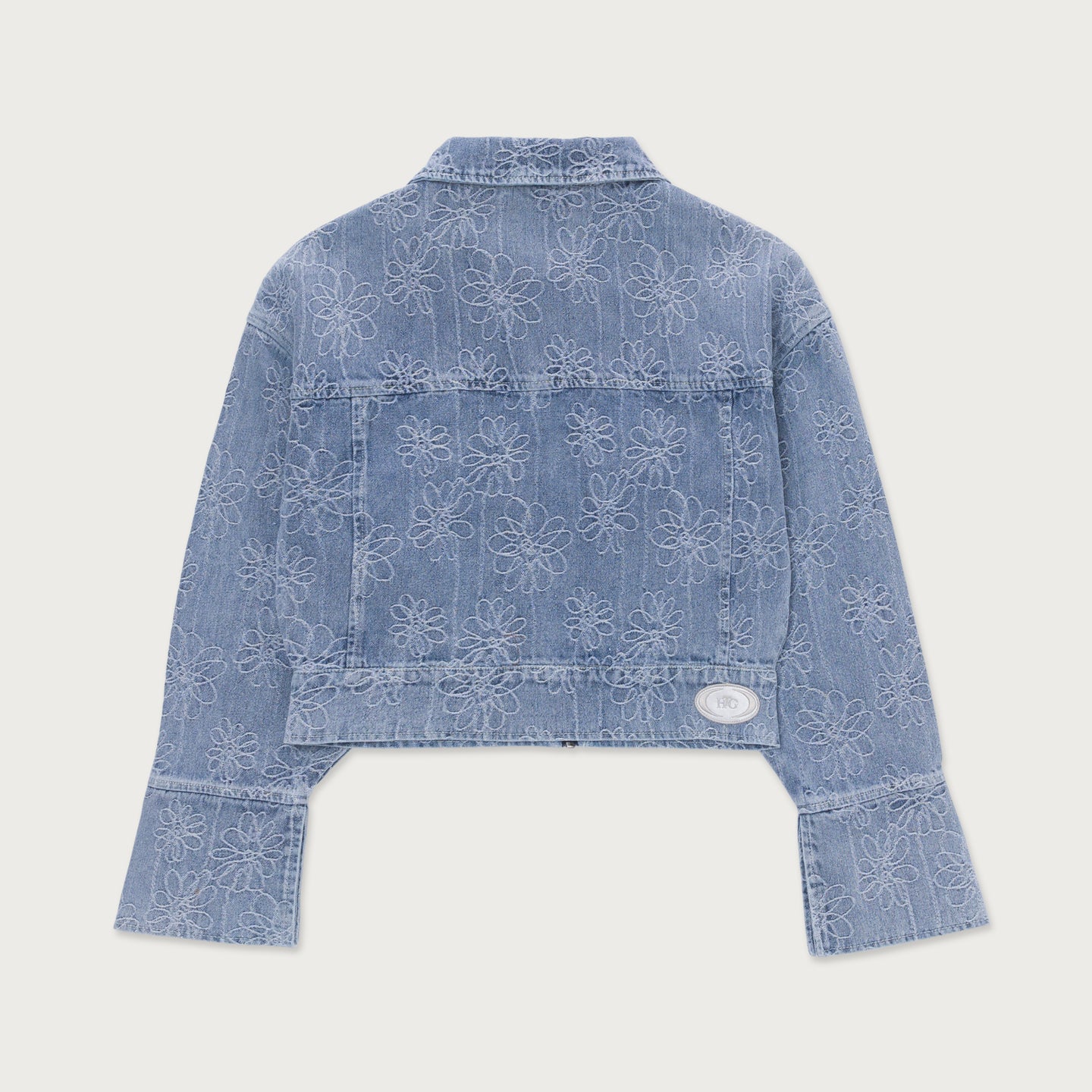 Womens Cropped Denim Jacket - Light Blue