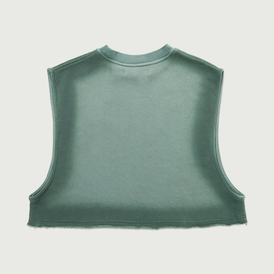 Cropped Spray Muscle Top - Green