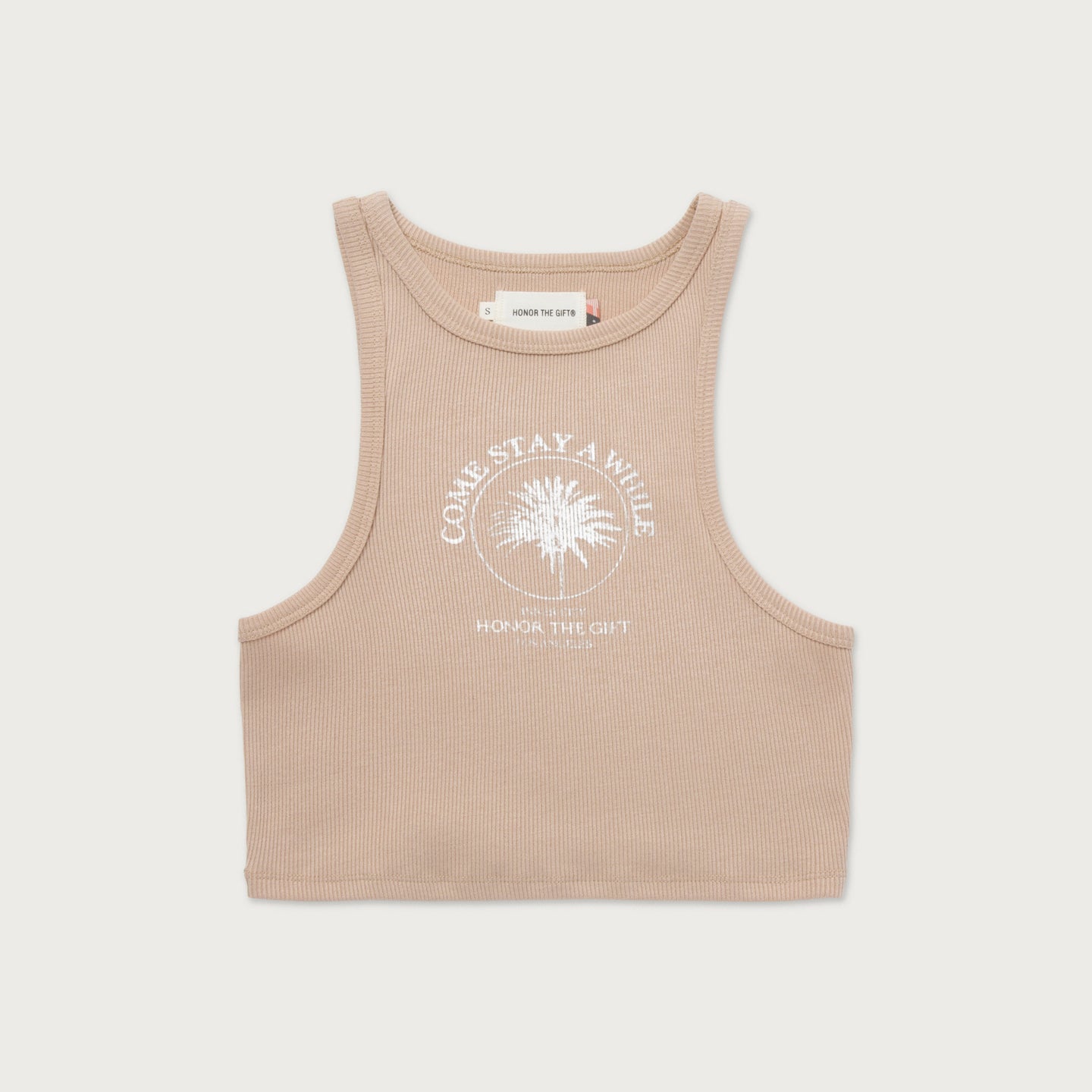 Womens HTG® Crop Tank - Oatmeal