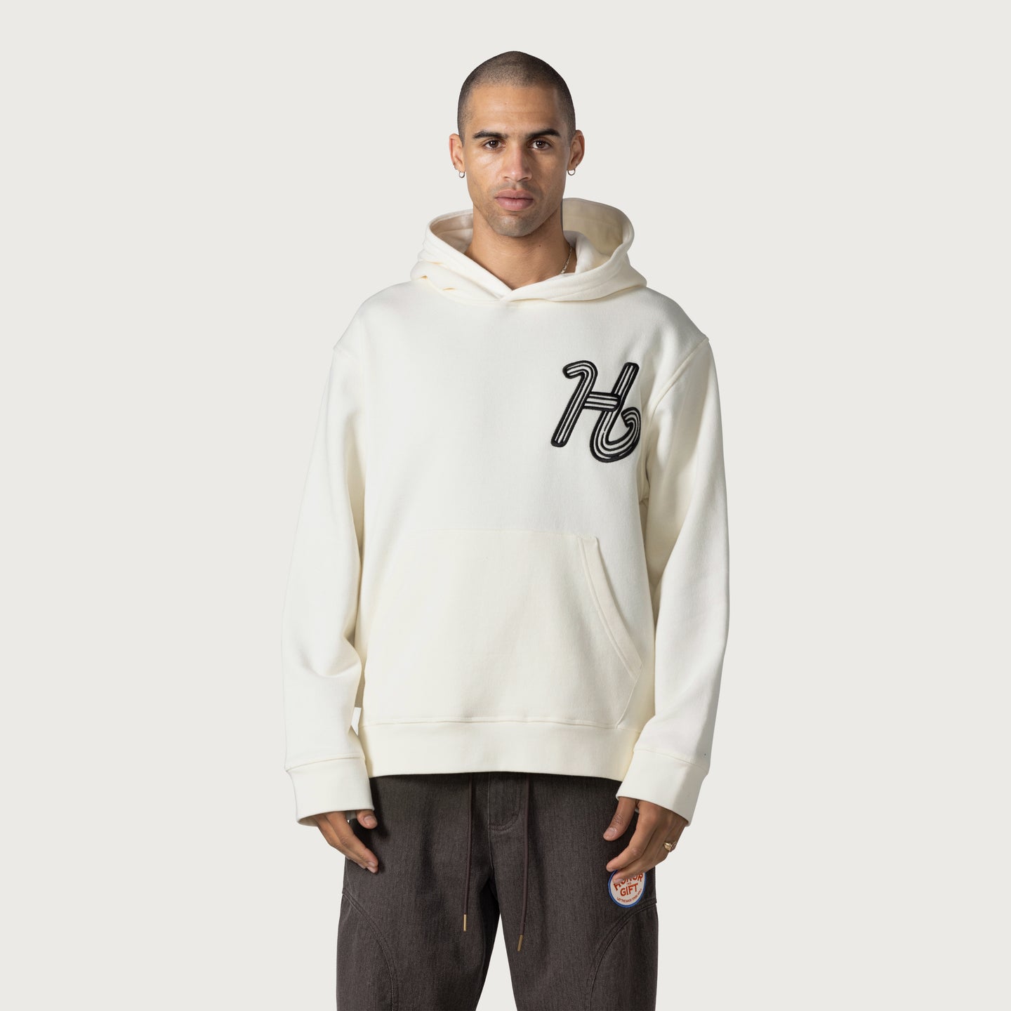 Cursive Honor Hoodie - Bone