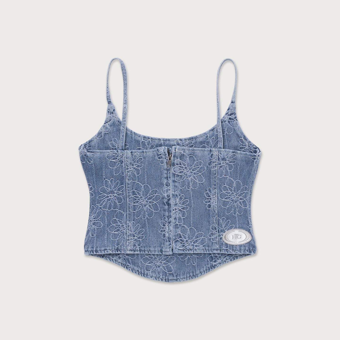 Womens Denim Corset - Light Blue